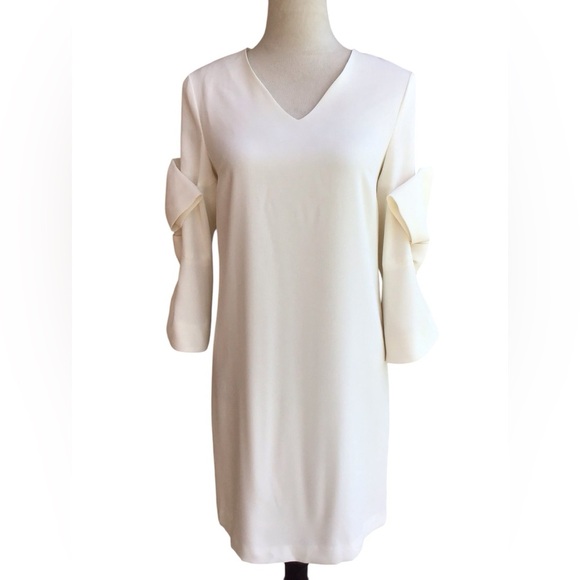 CeCe Women's Ivory Bow Sleeve Shift Dress - Picture 2 of 8